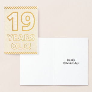 Dorée Audacieuse, Huile d'or "19 ANS !" Carte d'annivers