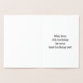 Dorée Audacieuse, Huile D'Or "4 ANS !" Carte d'anniversa (Intérieur)