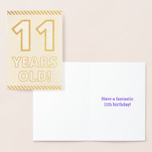 Dorée Audacieux, Huile D'Or "11 ANS !" Carte d'anniversa