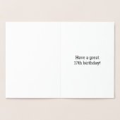 Dorée Audacieux, Huile D'Or "17 ANS !" Carte d'anniversa (Intérieur)