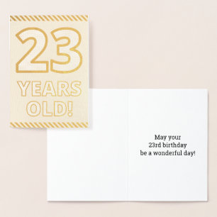 Dorée Audacieux, Huile D'Or "23 ANS !" Carte d'anniversa