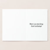 Dorée Audacieux, Huile D'Or "51 ANS !" Carte d'anniversa (Intérieur)