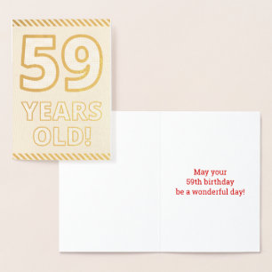 Dorée Audacieux, Huile D'Or "59 ANS !" Carte d'anniversa