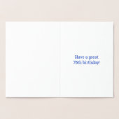 Dorée Audacieux, Huile D'Or "76 ANS !" Carte d'anniversa (Intérieur)