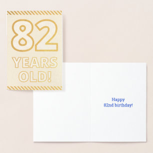 Dorée Audacieux, Huile D'Or "82 ANS !" Carte d'anniversa