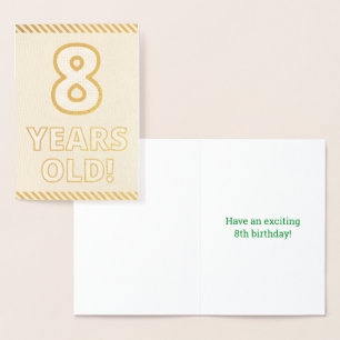 Dorée Audacieux, Huile D'Or "8 ANS !" Carte d'anniversai
