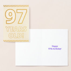 Dorée Audacieux, Huile D'Or "97 ANS !" Carte d'anniversa