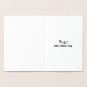 Dorée Audacieux, L'Huile D'Or "20 ANS !" Carte d'anniver (Intérieur)