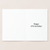 Dorée Audacieux, L'Huile D'Or "27 ANS !" Carte d'anniver (Intérieur)