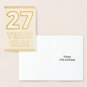Dorée Audacieux, L'Huile D'Or "27 ANS !" Carte d'anniver