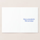 Dorée Audacieux, L'Huile D'Or "75 ANS !" Carte d'anniver (Intérieur)