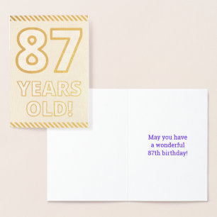 Dorée Audacieux, L'Huile D'Or "87 ANS !" Carte d'anniver