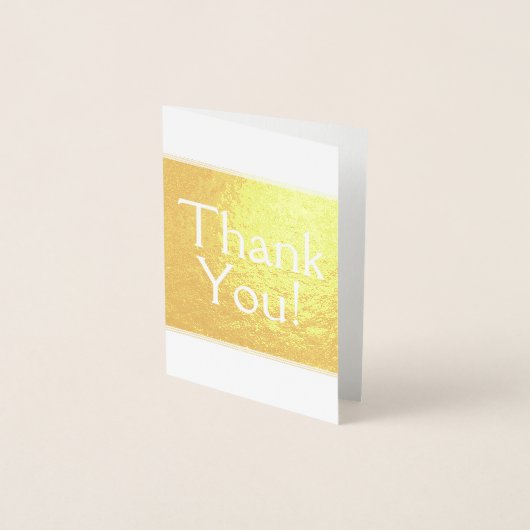 Dorée Basique, élégant "Merci" ! Carte (Devant)