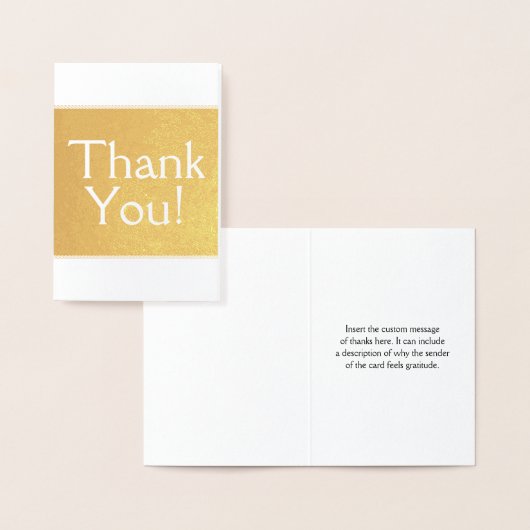 Dorée Basique, élégant "Merci" ! Carte (Affichage)