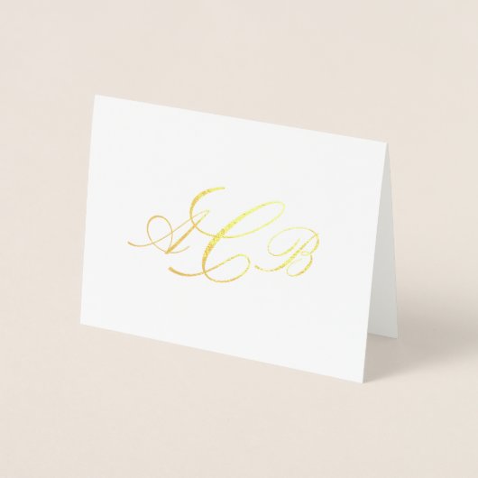 Dorée Belle Classique Monogramme Initiales Carte pour no (Devant)