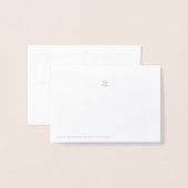 Dorée Blanc avec Carte de remerciements à flocons d'eau  (Derrière avec enveloppe)