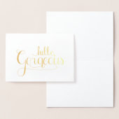 Dorée Bonjour belle carte de voeux Foil (Affichage)