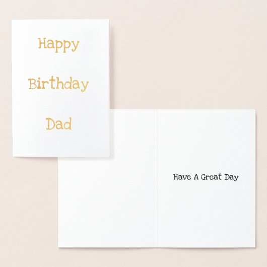 Dorée Bonne carte papa d'anniversaire (Affichage)