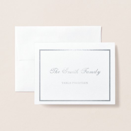 Dorée Bordure de la carte Mariage argent (Devant avec enveloppe)