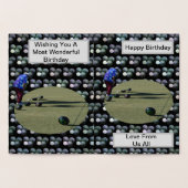 Dorée Boules de pelouse Gold Foil, carte d'anniversaire. (Intérieur)