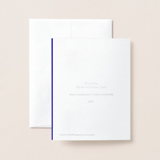 Dorée Carte à huile d'argent Snowflake (Derrière avec enveloppe)