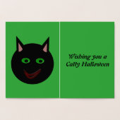 Dorée Carte à huile de chat noir Halloween (Intérieur)