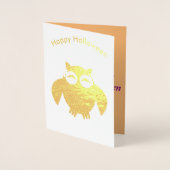 Dorée Carte à huile d'hibou d'Halloween (Devant)