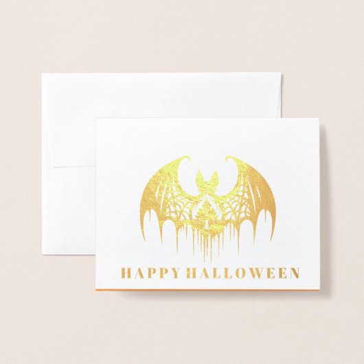 Dorée Carte à huile Halloween (Devant avec enveloppe)