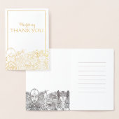 Dorée Carte à huile Merci Mariage Woden & Fríge (Affichage)