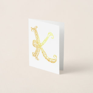 Dorée Carte à huile Monogramme K