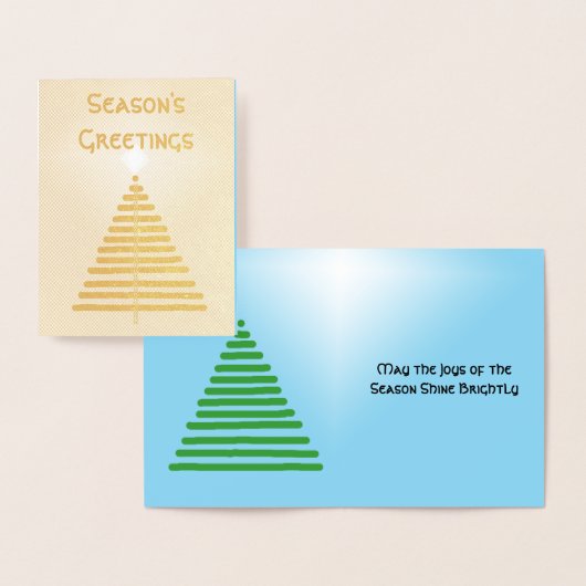 Dorée Carte à Paillettes - Arbre Graphique avec Étoile (Affichage)