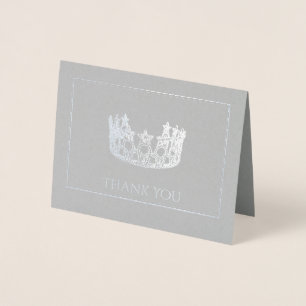 Dorée Carte à petites notes Silver Foil Crown