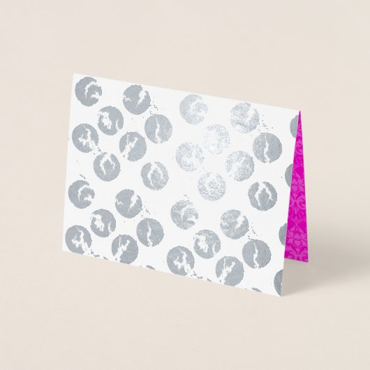 Dorée Carte à pois cassés  |  Impression feuille d'argen (Devant)