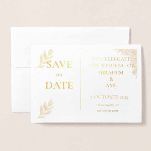 Dorée Carte Aluminium (Devant avec enveloppe)