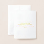 Dorée Carte American Gold Foil Note Boy (Derrière avec enveloppe)