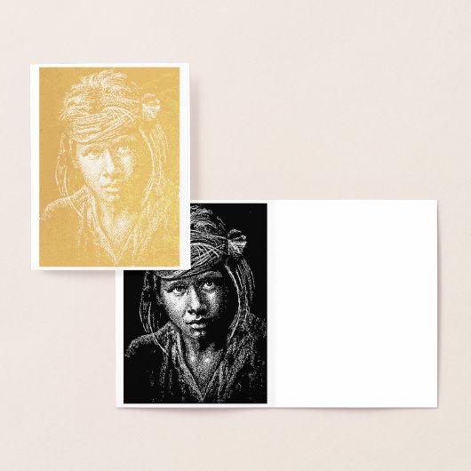 Dorée Carte American Gold Foil Note Boy (Affichage)