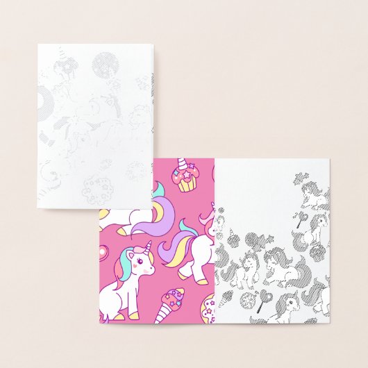 Dorée Carte amusements anniversaire licorne (Affichage)