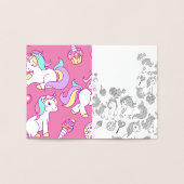 Dorée Carte amusements anniversaire licorne (Intérieur)