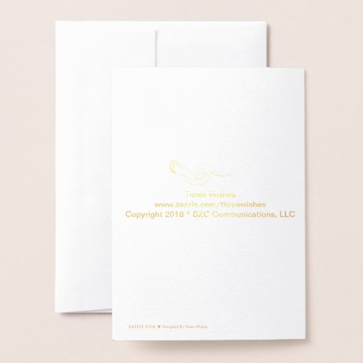 Dorée Carte Anniversaire (Derrière avec enveloppe)