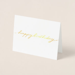 Dorée Carte anniversaire simple brillante en papier alu