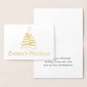 Dorée Carte Arbre de Noël