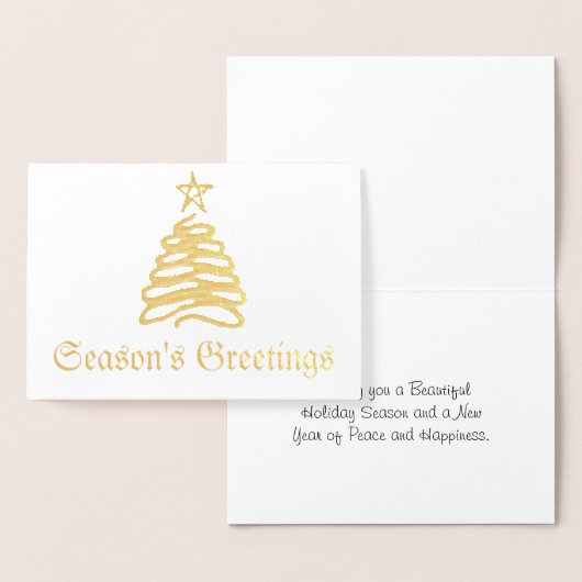 Dorée Carte Arbre de Noël (Affichage)