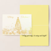 Dorée Carte Arbre de Noël Gold Foil (Affichage)