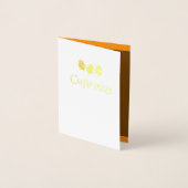 Dorée Carte Automne Feuille métallique (Devant)