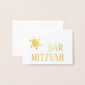 Dorée Carte Bar Mitzvah (Devant avec enveloppe)