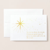 Dorée Carte Bethlehem Star Christmas Gold Foil (Devant avec enveloppe)