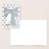 Dorée Carte blanche de Noël de la cloche d'argent et des (Affichage)