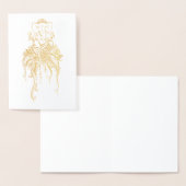 Dorée Carte blanche de voeux de feuille Ganesha (Affichage)