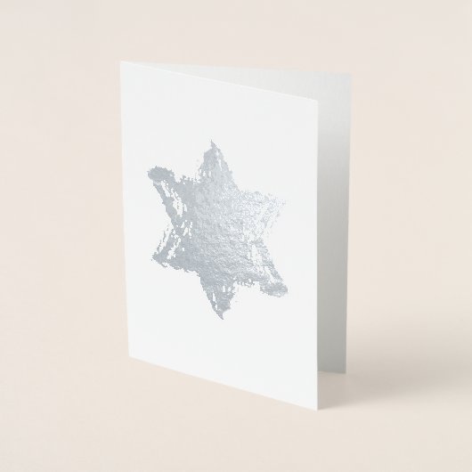 Dorée Carte blanche Star of David Silver Foil Design (Devant)