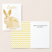 Dorée Carte Bunny Pâques Or (Affichage)
